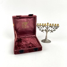 Vintage Alef Judaica Silver Pewter Branching Tree Menorah 5.5