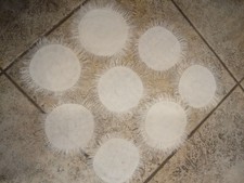 Antique Set 10 Hand Stitched White Cross Floral Fringe Dollies 7 Inches Around picture