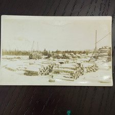Adilmont Michigan Logging Lumber Yard Real Photo RPPC Divided Back Unposted picture