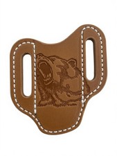 Genuine Leather Folding Knife Sheath Heavy Duty EDC Made In USA Bear Gift Hunt picture