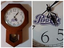 Vintage Octagonal Regulator Style Quartz Pendulum Clock Hanover Pepsi Cola picture