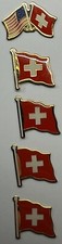 Swiss Flag and US/Swiss Flag 5 Lapel Pin Set picture