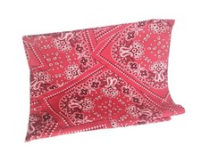 Vintage 1960s Cotton Fabric 3 Yards Uncut Bandana Print Quilting Garment Sewing picture