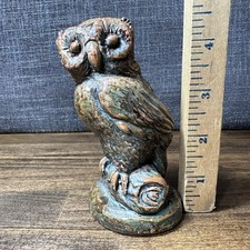 Vintage Owl King Co 1971 Owl Figurine 101K O.K. Co. 4.5” Chalkware picture