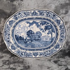 Vintage 1949 Wedgwood Yale University Blue 20 x 16 Large Serving Platter England picture