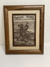 1886 Harper's Weekly Magazine Cover Engraved/Texture Art by Remington Framed picture