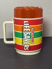 VINTAGE DEKA LIFE SAVERS CANDY Collectible Plastic Mug Sippy Cup With Orange Lid picture