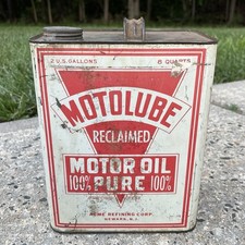 Vintage MOTOLUBE ACME Motor Oil 2 Gallon Can picture
