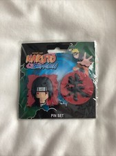 NARUTO SHIPPUDEN SD ITACHI & KANJI PVC PIN SET picture