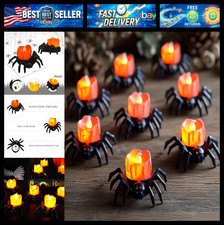 Dazzle Bright 12 Pack Halloween Spider Tea Lights Candles, Battery Operated LED picture