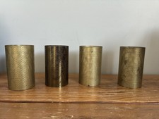 4 Vintage Mid Century Modern Gold Metal Mesh Atomic Lamp Shades MCM 5
