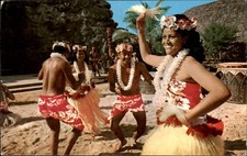 Honolulu HI Tahitian dancing troupe c1950s-60s Vintage Postcard picture