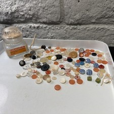 Vintage Small E.R. Squibb & Sons Vitamin Bottle With Mini Buttons READ picture
