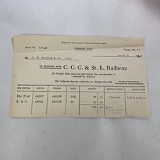 C. C. C. & St. L. Railway - Freight Bill, 1930 - Vintage Euphemera picture