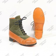 Handmade WW2 German DAK Tropical Low Boots Afrika Korps Canvas Hobnails Repro picture