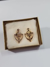AVON Door Knocker Lapel Pins Set of 2 Pins in Original Box Gold Color Movable picture