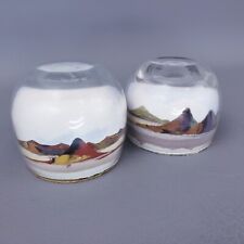 Vintage Glass Paperweight Hand Made Painted Desert Sand Art Arizona Lot of 2 picture