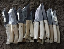 Lot of 50 Pcs 6''Full Tang Skinners Bone Handle Damascus Steel W/Sheath From USA picture