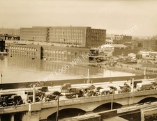1929 Mills and the Central Bridge Lawrence, MA Old Photo 8.5 x 11 Reprint picture