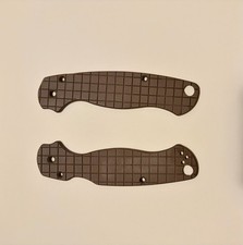 Spyderco PM2 Paramilitary 2 Custom G10 Scales Brown Crosshatch Milling picture