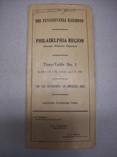 The Pennsylvania Railroad Employee Timetable Philadelphia Region #1 April 1956 picture