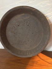 Frisbie’s Pie Tin Big Letters Antique Metal Plate 6 Steam Holes Frisbee Vtg 9” picture