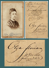 Autograph by Artist Olga Wiesinger Florian, signed CdV with Dedication, 1868 picture