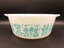 Vintage Pyrex 472 Butterprint Amish Casserole Dish Turquoise 1.5 Pint - No Lid picture