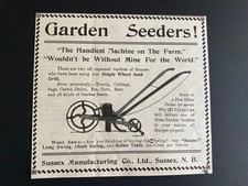 1909 CANADA CANADIAN AD GARDEN SEEDERS FARMING SUSSEX NEW BRUNSWICK picture