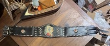 Vintage Indian Motorcycle Leather Kidney Belt Studded Glass Studs picture