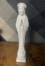 Vintage White Ceramic Praying Virgin Mary Madonna Figurine Statue picture