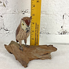 Hand painted Wooden Owl On Log 5
