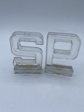 Vintage S & P Letter Clear Plastic Salt And Pepper Shakers Made In Hong Kong MCM picture