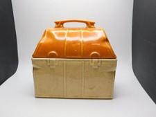 VINTAGE COOKIE JAR~MCCOY~LUNCH BOX/PAIL/BUCKET~CREAM/ORANGE~7.5