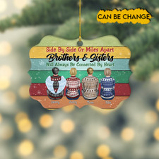 Personalized Brothers And Sisters Will Always Be Connected By Hearts Ornament picture