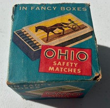 Vintage Safety Matches Ohio Blue Tip Unopened 10 Box Pack matchbox matchbook NOS picture