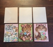 Vtg Set Of 3 Coby Precious Pets Oversized Greeting Cards USA 1960-70’s~ NOS picture