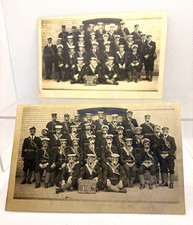  Rare 1924 Royal Navy Anti Gas School Devonport RPPC Postcard Pair HMS Defiance picture