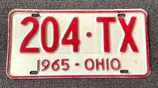RARE 1965 OHIO LICENSE PLATE ORIGINAL PAINT CHEVY FORD DODGE ETC NICE  picture