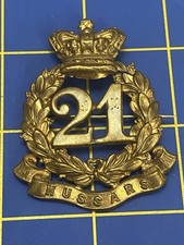 21ST HUSSARS CAP BADGE British Military HTF picture