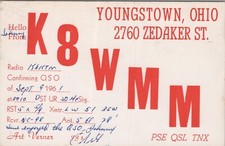 vintage amateur ham radio QSL postcard K8WMM Art Verner 1961 Youngstown Ohio picture