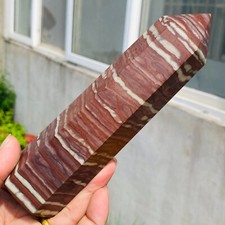 547g Large Red Zebra Stone Jasper Crystal Wand Point Tower Obelisk Specimen picture