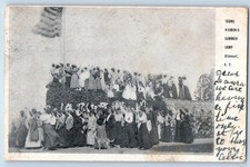1906 Altamont New York NY Vintage Postcard Young Women's Summer Camp Flag Posted picture