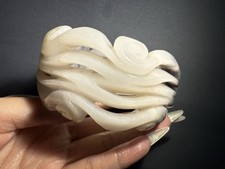63mm Natural Mongolian Jade Bangle/Shetei Cui/Fine Hand Carved picture
