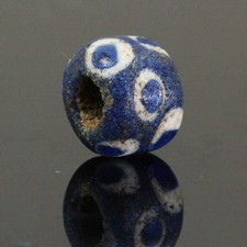 Genuine ancient Classical glass bead with stratified eyes & sand/clay core picture