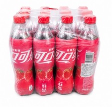 Coca Cola Soda Strawberry (China) 12 PACK Plastic Bottles Exotic Snacks Pop picture