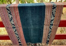 Antique rare TIMOR Ikat Indonesia chicken motif Men’s blanket indigo blk center picture