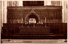 RPPC Postcard Temporary Alter York Minster & Fifteenth Century Choir Screen (B9) picture
