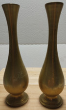 Pair Of Vintage MCM Brass Vases 7