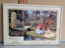 Vintage BLANCHARD LIQUOR CO ADVERTISING DESKTOP PHOTO, CALENDAR AND THERMOMETER  picture